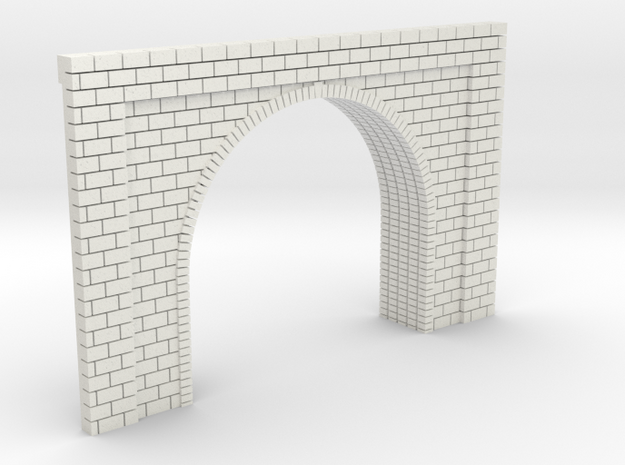 N Scale Tunnel Entrance Single Track 1:160 in White Natural Versatile Plastic