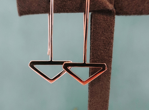 Triangle Earring Set in Polished Silver