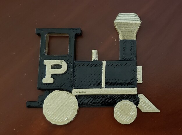 Purdue train with eye hole in White Natural Versatile Plastic