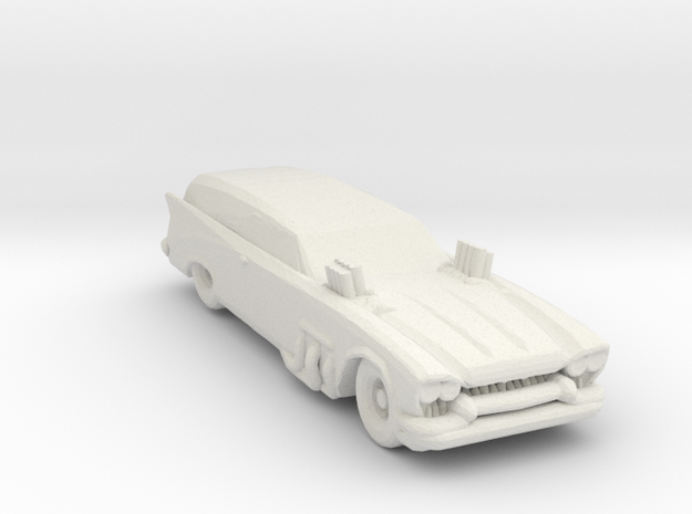 Cadilllac Hearse Hotrod 160 Scale in White Natural Versatile Plastic