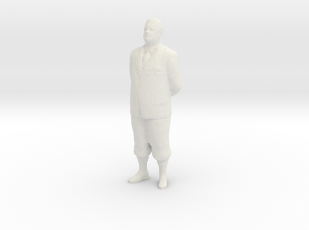 HO Scale Old Man in White Natural Versatile Plastic