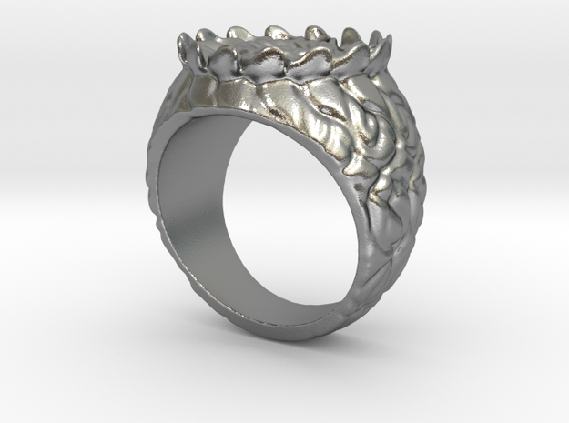 floral ring in Natural Silver: Medium