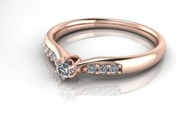 Tiny 6 claw engagement ring NO STONES SUPPLIED in 14k Rose Gold