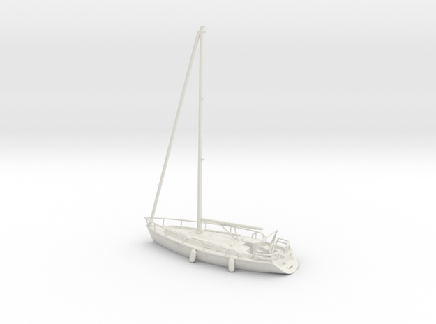 Sailboat 01.HO Scale (1:87) in White Natural Versatile Plastic