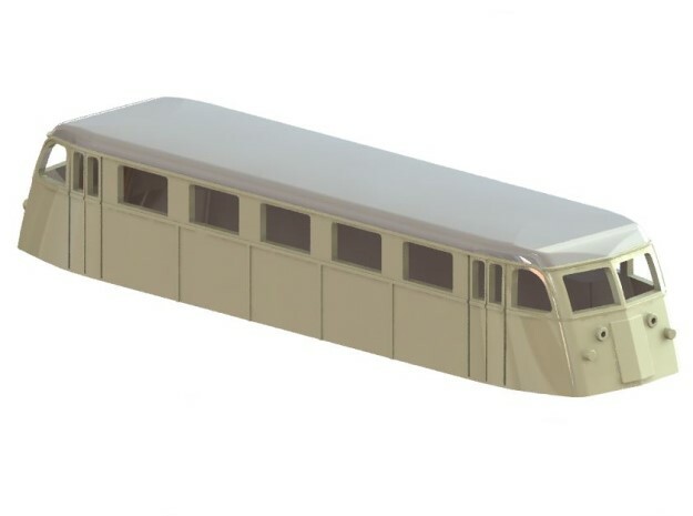 Swedish railcar Yo H0-scale in White Processed Versatile Plastic