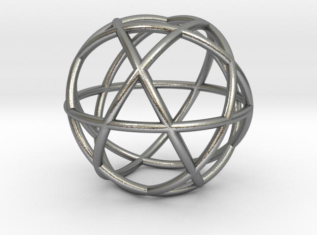 Penta Sphere pendant, small in Natural Silver