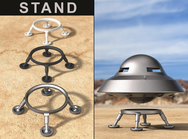 LANDING GEAR STAND for the UFO Ring Box in White Processed Versatile Plastic