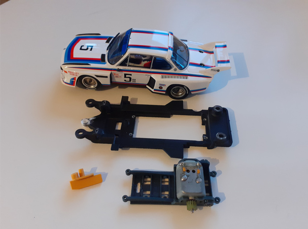 1/32 Carrera Chassis for BMW 3.5 CSL slot.it in White Natural Versatile Plastic