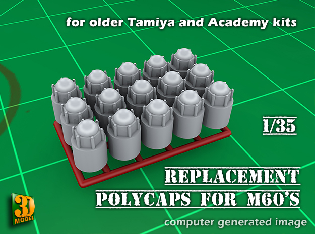 PolyCaps Tamiya/Academy M60s in Smooth Fine Detail Plastic