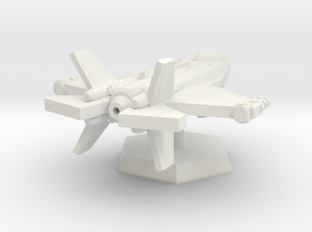 Space Fighter in White Natural Versatile Plastic: Extra Small