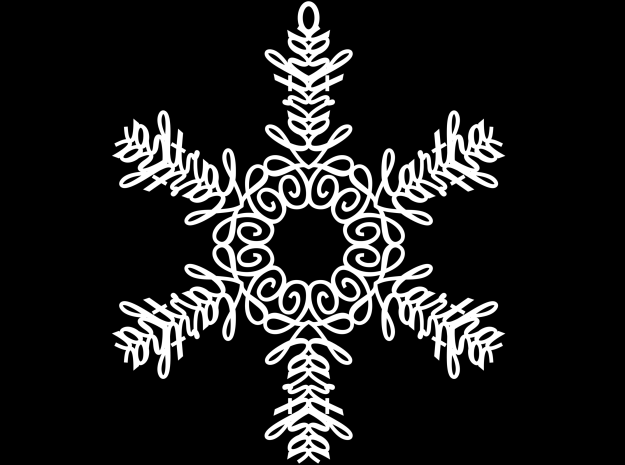 Martha snowflake ornament in White Natural Versatile Plastic