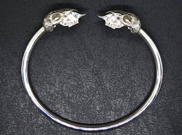 Sheep Skull Band in Polished Silver