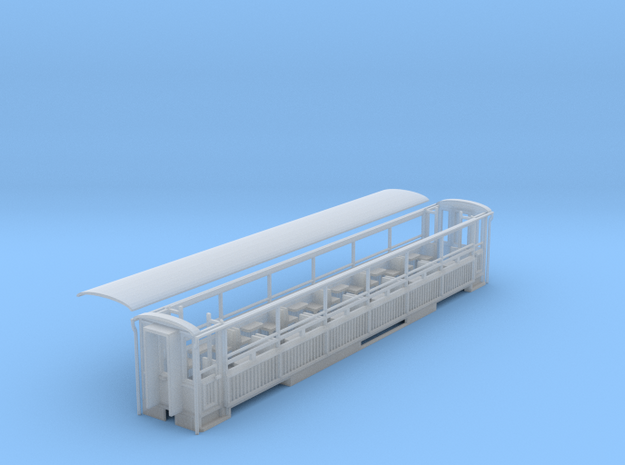 WHR semi 3rd class open coach NO.2020 in Smooth Fine Detail Plastic