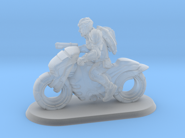 1/144 Modern Motorcycle Warrior Rider in Tan Fine Detail Plastic