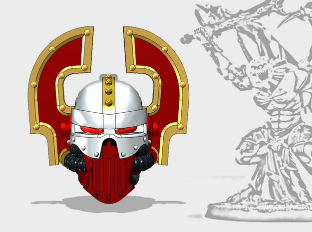 Berserker - Iron Skull Demon Prince Head in Tan Fine Detail Plastic