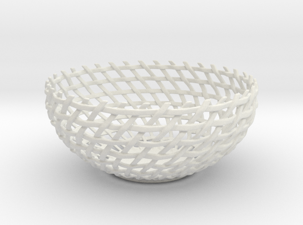 Basket Bowl in White Natural Versatile Plastic