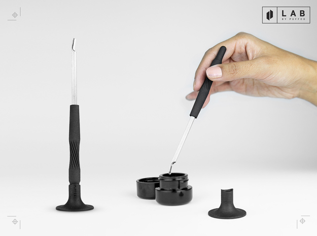 Dab Tool Extender and Base in Black Natural Versatile Plastic