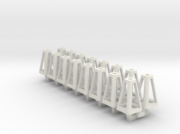 Jack Stands 16 pack 1-32 Scale in White Natural Versatile Plastic