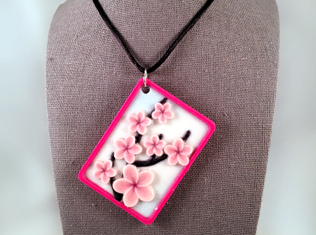 Cherry Blossom Pendant in Natural Full Color Sandstone