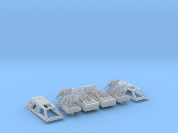 2x Snow speeders, Closed Canopy and Flaps, 1:144 in Tan Fine Detail Plastic