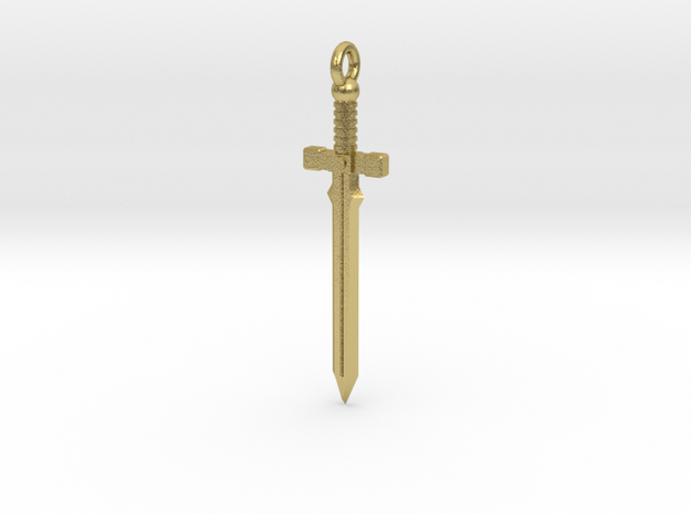 Sword pendant in Natural Brass