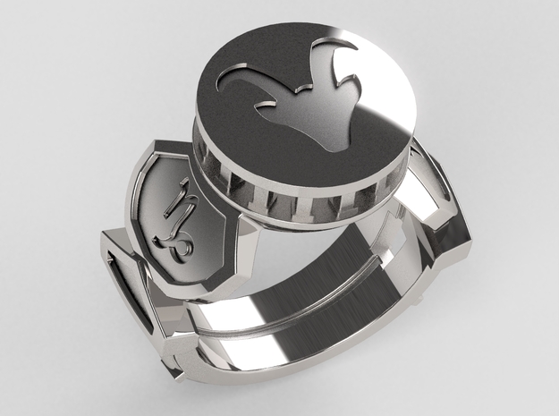 Capricorn Ring in Polished Silver: 10 / 61.5