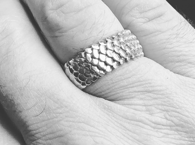 scale ring 2016 size 15  in Fine Detail Polished Silver