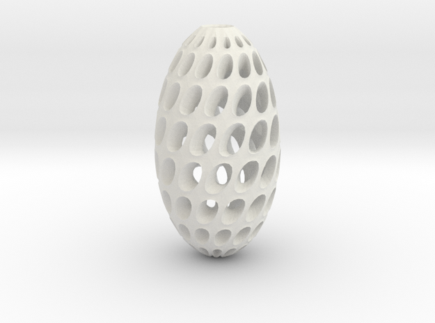 Hollow Egg  in White Natural Versatile Plastic
