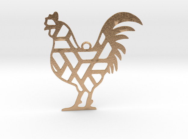 Year Of The Rooster Charm in Natural Bronze