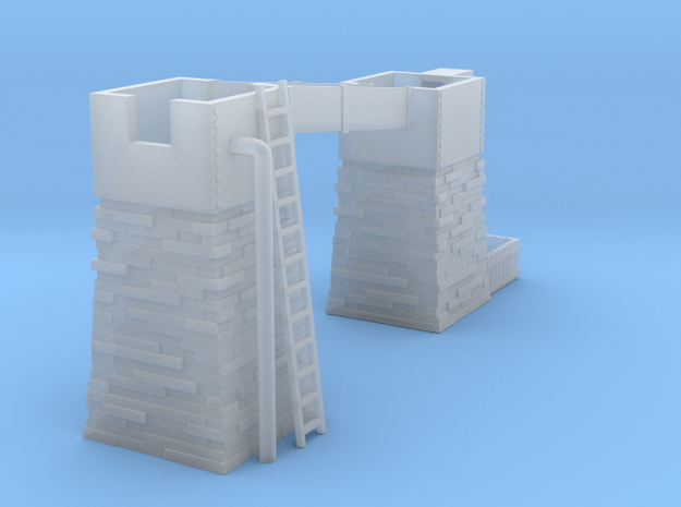 Slate Incline Gutter Towers OO9 in Tan Fine Detail Plastic