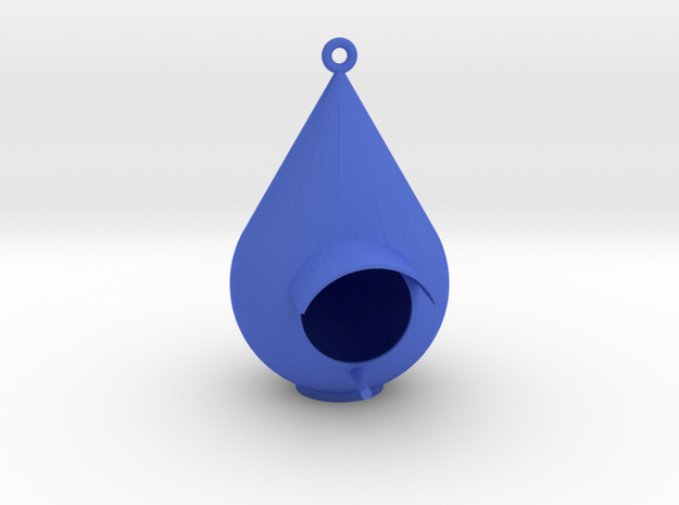 Teardrop Birdhouse #1 in Blue Processed Versatile Plastic