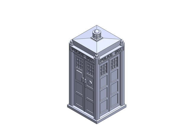 Dr.Who Tardis phone booth in Tan Fine Detail Plastic: 1:400
