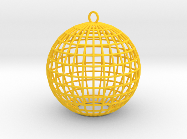 contemporary bauble ornament in Yellow Processed Versatile Plastic