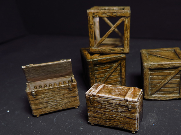 MILITARY 1/35 CRATES GERMAN WOODEN in Tan Fine Detail Plastic