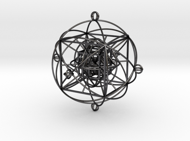 Unity Sphere (medium yin) in Polished and Bronzed Black Steel