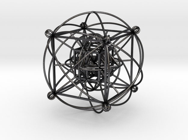 Unity Sphere (medium yang) in Polished and Bronzed Black Steel