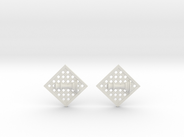 Chess Earrings - Queen in White Natural Versatile Plastic