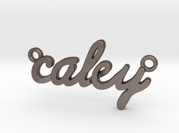 Name Pendant - Caley in Polished Bronzed-Silver Steel