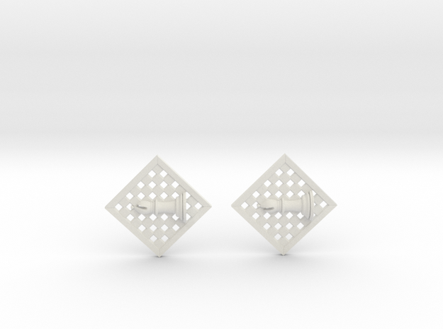 Chess Earrings - Bishop in White Natural Versatile Plastic