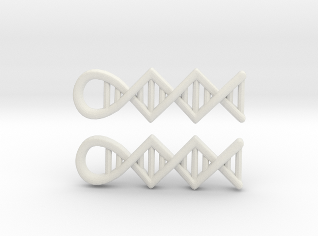 DNA earrings in White Natural Versatile Plastic