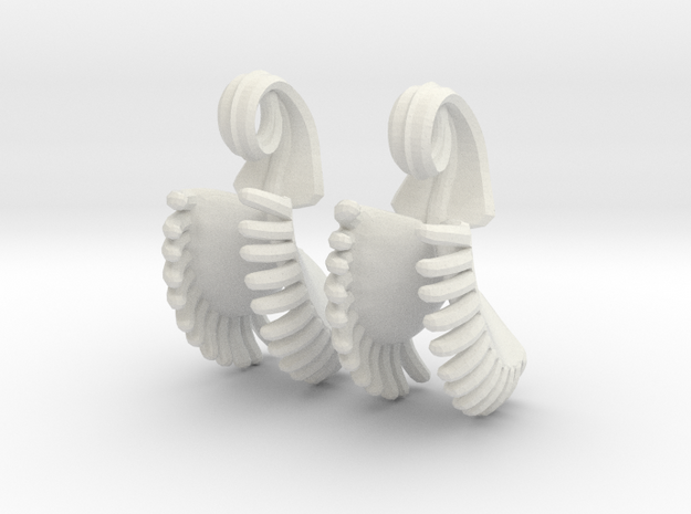 Venus Fly Trap Earrings in White Natural Versatile Plastic