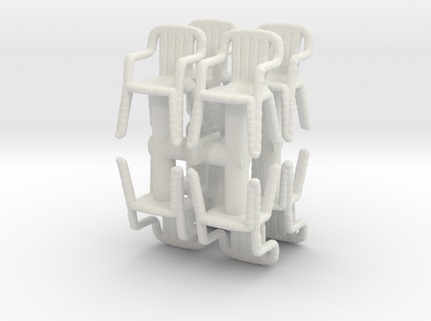 Plastic Chair (x8) 1/100 in White Natural Versatile Plastic