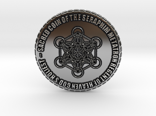 Sacred Coin of Metatron Seraphim of Heaven in Antique Silver