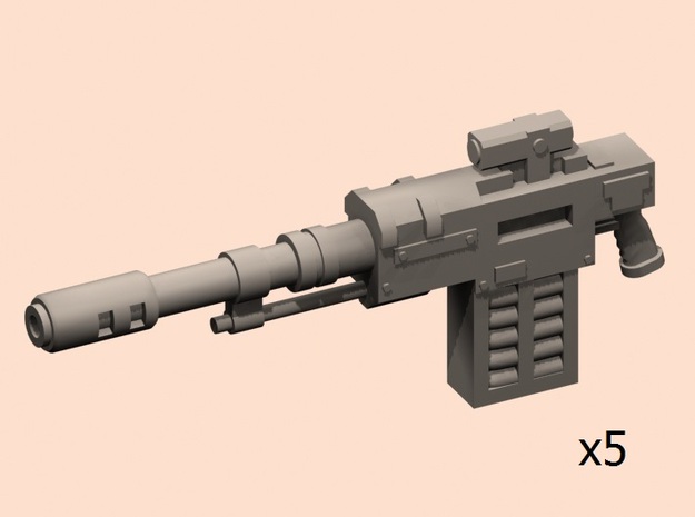 28mm automatic guns SM x5 in Tan Fine Detail Plastic