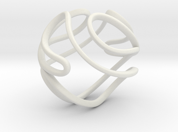 Abstract Geometric Sphere in White Premium Versatile Plastic: Small