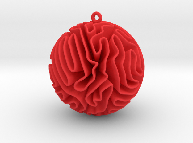 Coral Christmas Bauble in Red Processed Versatile Plastic