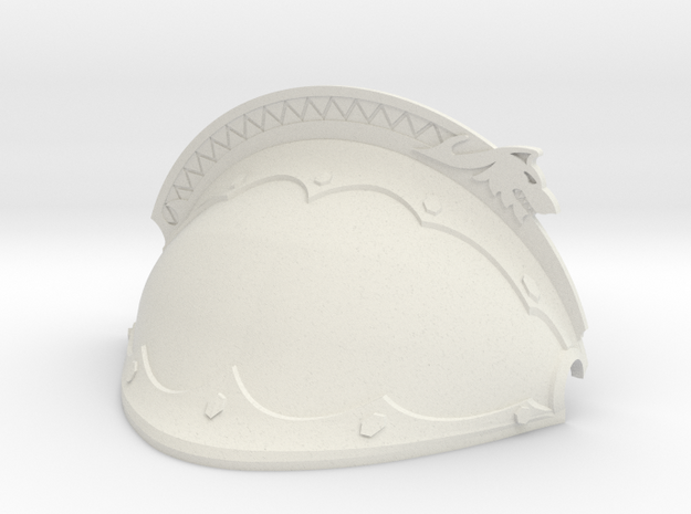 Space Vikings Mecha shoulder pad #1R (M) in White Natural Versatile Plastic
