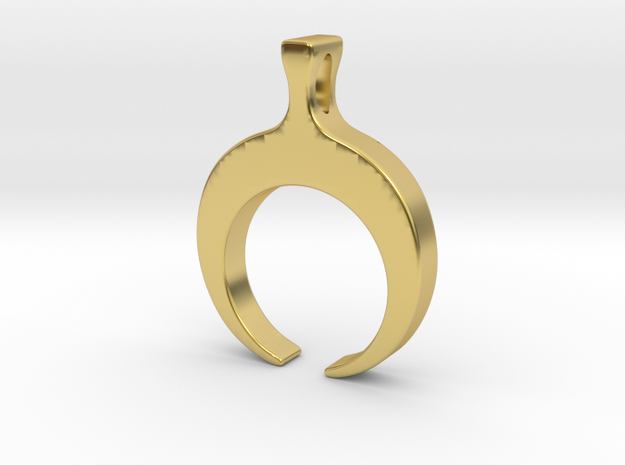 Primal moon [pendant] in Polished Brass