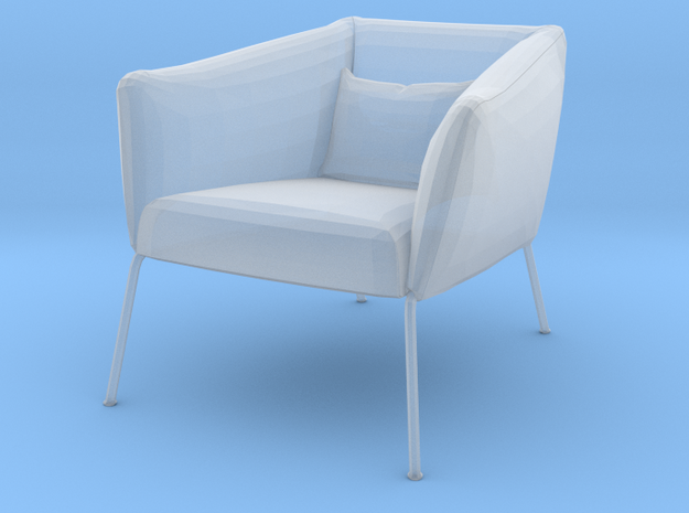 Miniature 1:24 Armchair in Smooth Fine Detail Plastic: 1:24