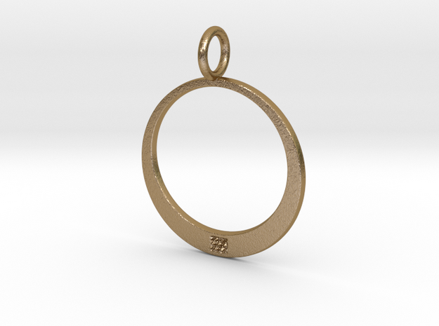 LKP Women's oval pendant in Polished Gold Steel